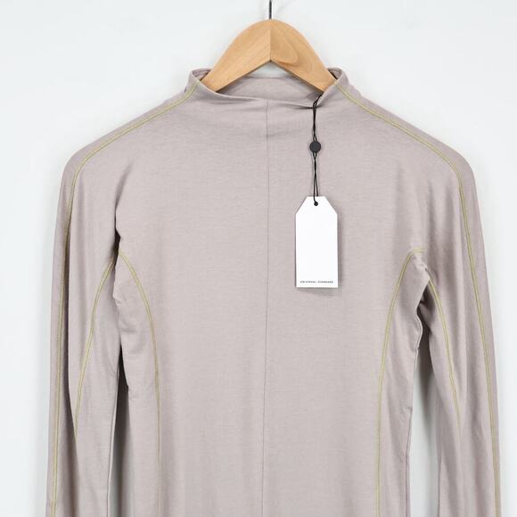 Universal Standard Eris Mock Neck Long Sleeve Contrast Stitch Ash 4XS 00 NWT - Picture 2 of 8